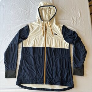 The North Face Women's Mountain Sweatshirt Full-Zip Hoodie Blue & Cream Size L